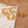 Wholesale Geometric Copper Earrings And Ring With Electroplating For Women