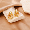 Wholesale Geometric Copper Earrings And Ring With Electroplating For Women