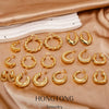 Wholesale Geometric Copper Earrings And Ring With Electroplating For Women
