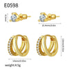 Wholesale Geometric Copper Earrings For Women Inlaid With Zircon Electroplated
