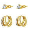 Wholesale Geometric Copper Earrings For Women Inlaid With Zircon Electroplated