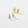 Wholesale Geometric Copper Earrings With Brushed And Micropaved Design Platinum And 18K Gold Electroplated For Women