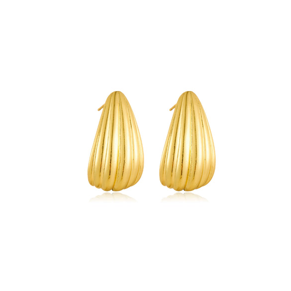 Wholesale Geometric Copper Earrings With Brushed And Micropaved Design Platinum And 18K Gold Electroplated For Women