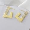 Wholesale Geometric Copper Earrings With Cshaped Hook Gold Plated For Women