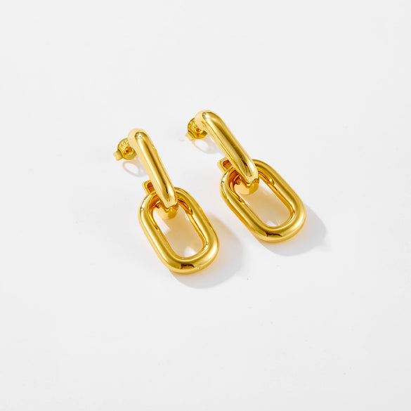 Wholesale Geometric Copper Earrings With Electroplating In Fashion High Design And Simple Personality Style