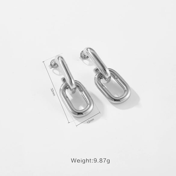 Wholesale Geometric Copper Earrings With Electroplating In Fashion High Design And Simple Personality Style