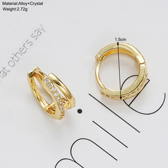 Wholesale Geometric Copper Earrings With Electroplating Versatile Design