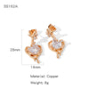 Wholesale Geometric Copper Electroplated Earrings For Women Elegant Style