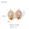 Wholesale Geometric Copper Electroplated Earrings For Women Elegant Style