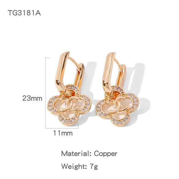 Wholesale Geometric Copper Electroplated Earrings For Women Elegant Style