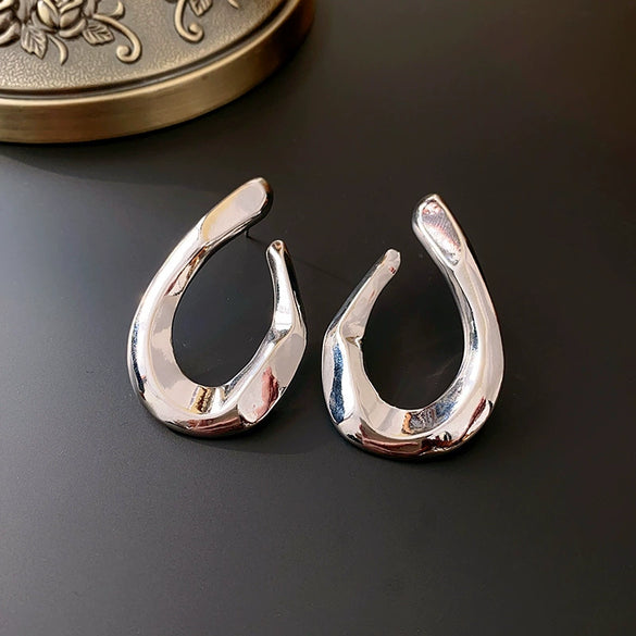 Wholesale Geometric Copper Electroplated Highend Women's Triangle Chain Earrings