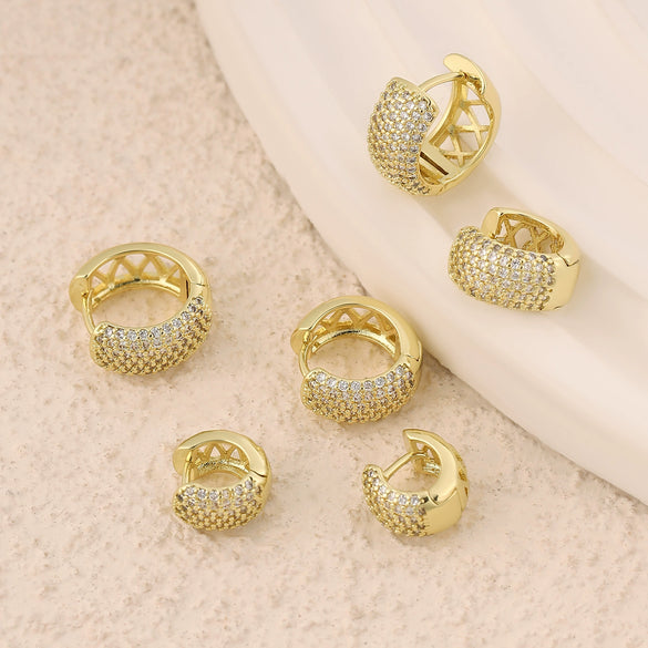 Wholesale Geometric Copper Electroplated Piercing Earrings Jewelry For Women