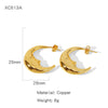 Wholesale Geometric Copper Electroplated Ringshaped Cshaped Moon Face Leopard Earrings For Women