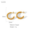 Wholesale Geometric Copper Electroplated Ringshaped Cshaped Moon Face Leopard Earrings For Women