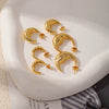 Wholesale Geometric Copper Electroplated Ringshaped Cshaped Moon Face Leopard Earrings For Women
