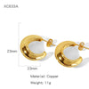 Wholesale Geometric Copper Electroplated Ringshaped Cshaped Moon Face Leopard Earrings For Women