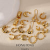 Wholesale Geometric Copper Electroplated Ringshaped Cshaped Moon Face Leopard Earrings For Women