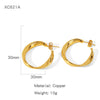 Wholesale Geometric Copper Electroplated Ringshaped Cshaped Moon Face Leopard Earrings For Women