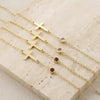 Wholesale Geometric Copper Electroplated Women's Cross Bracelet With Inlaid Birthstone Light Luxury Highend Jewelry