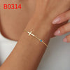 Wholesale Geometric Copper Electroplated Women's Cross Bracelet With Inlaid Birthstone Light Luxury Highend Jewelry