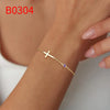 Wholesale Geometric Copper Electroplated Women's Cross Bracelet With Inlaid Birthstone Light Luxury Highend Jewelry