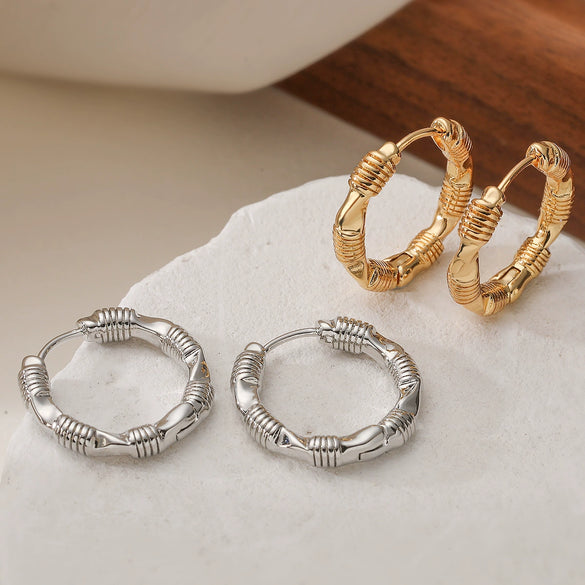 Wholesale Geometric Copper Electroplated Women's Earrings Retro Design