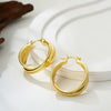 Wholesale Geometric Copper Gold And Silver Twocolor Circle Cross Earrings Electroplated Fashion Simple Unisex