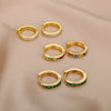 Wholesale Geometric Copper Gold Inlaid Zircon Earrings For Women