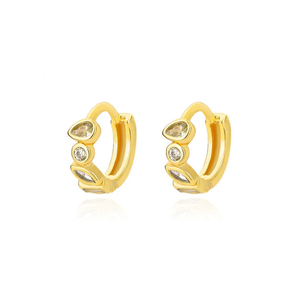 Wholesale Geometric Copper Gold Inlaid Zircon Earrings For Women