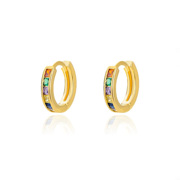 Wholesale Geometric Copper Gold Inlaid Zircon Earrings For Women