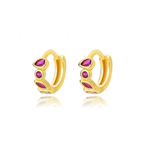 Wholesale Geometric Copper Gold Inlaid Zircon Earrings For Women