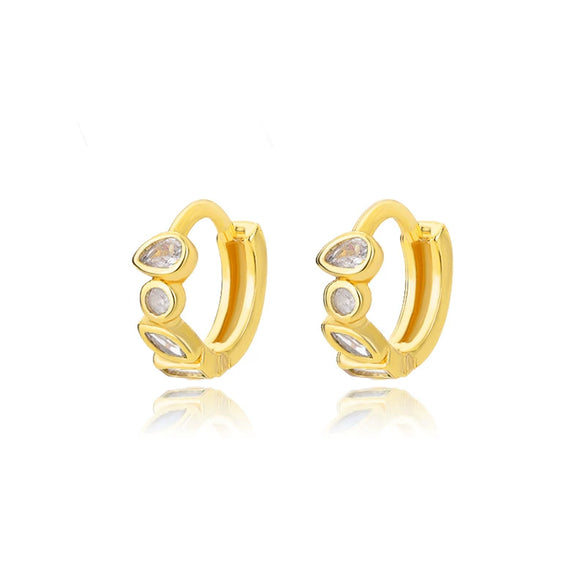 Wholesale Geometric Copper Gold Inlaid Zircon Earrings For Women