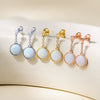Wholesale Geometric Copper Goldplated Earrings For Women With Australian Opal