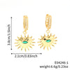Wholesale Geometric Copper Inlaid Zirconium Heart Sun Smiley Flower Unisex Earrings