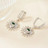 Wholesale Geometric Copper Inlaid Zirconium Heart Sun Smiley Flower Unisex Earrings