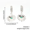 Wholesale Geometric Copper Inlaid Zirconium Heart Sun Smiley Flower Unisex Earrings