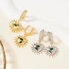Wholesale Geometric Copper Inlaid Zirconium Heart Sun Smiley Flower Unisex Earrings