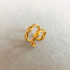 Wholesale Geometric Copper 18K Real Gold Electroplated Opening Ring For Women And Men