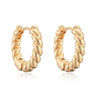 Wholesale Geometric Copper Micro Setting Twist Earrings For Women