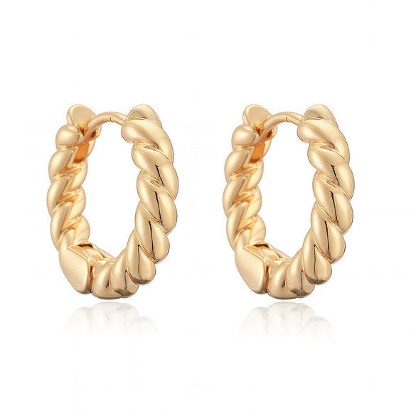 Wholesale Geometric Copper Micro Setting Twist Earrings For Women