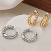 Wholesale Geometric Copper Micro Setting Twist Earrings For Women