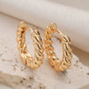 Wholesale Geometric Copper Micro Setting Twist Earrings For Women