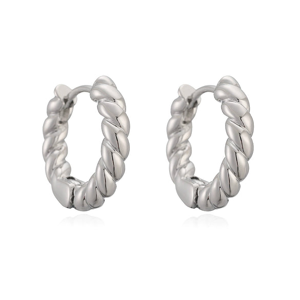 Wholesale Geometric Copper Micro Setting Twist Earrings For Women