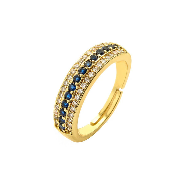 Wholesale Geometric Copper Opening Ring For Unisex With Microinlay Design