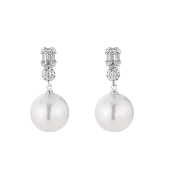 Wholesale Geometric Copper Pearl Earrings For Women