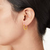 Wholesale Geometric Copper Plated Gold Stitching Small Ball Earrings For Women