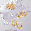 Wholesale Geometric Copper Plated Gold Stitching Small Ball Earrings For Women