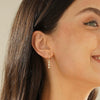 Wholesale Geometric Copper Plated Real Gold Inlaid Zircon Small Water Drop Pendant Earrings For Women