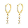 Wholesale Geometric Copper Plated Real Gold Inlaid Zircon Small Water Drop Pendant Earrings For Women