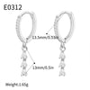 Wholesale Geometric Copper Plated Real Gold Inlaid Zircon Small Water Drop Pendant Earrings For Women